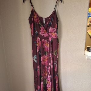 Xhilaration Xs Floral Sleeveless Maxi Dress - Purple and Pink